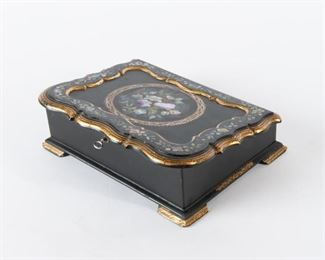 78: Japanned Lap Desk with Shell Inlay, 19th c.