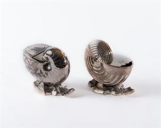 86: Two Late Victorian 'Nautilus' Spoon Warmers