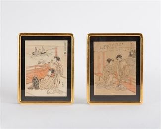 89: Two Isoda Koryusai Ukiyo-e Color Woodblocks