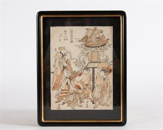 90: Torii Kiyonaga 1780 Ukiyo-e Woodblock, Children's Float