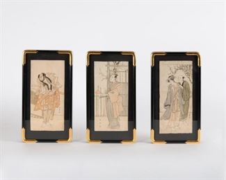 91: Three 19th c. Ukiyo-e Woodblocks of Kabuki Actors