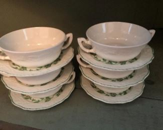 Adam Antique Steubenville cream soup bowls - "Orange Blossom"