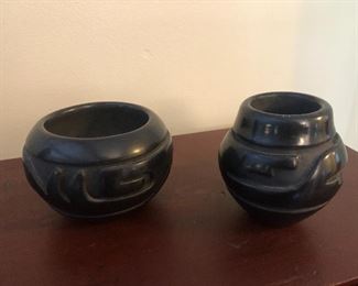 Old Santa Clara Pueblo Black Pottery - Artist Stella Chavarria