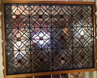 Quilted glass window pane England 1870's