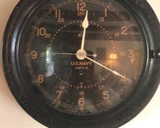 Early Seth Thomas US Navy 12/24 Hour Engine Room Clock