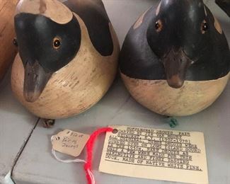 Buffalo head Decoys carved by Jim Van Brunt Setauket, NY  - Made of native white pine                                                      paid $350 asking $500