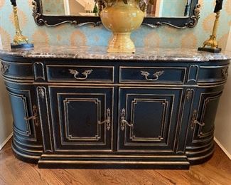 Close up of luxurious, designer buffet by Henredon.