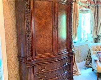 $800 - LUXURIOUS Designer Armoire by Henredon. Measures 52” x 22” x 87”. 