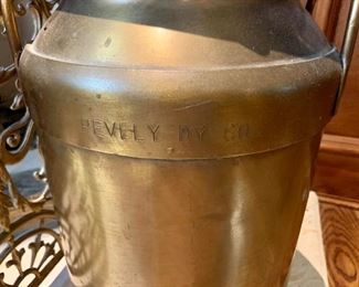 Close up of Pevely DY Co Milkcan