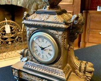 $48 - Decorative Desk Clock - Measures 8” x 5” x 11”.