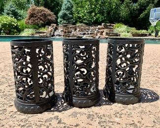 $28 - Set of 3 Candle Holders - Measures 5” diameter x 9” tall.