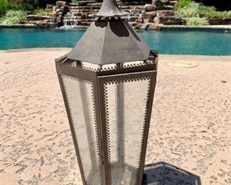 $28 - Pottery Barn Lantern - Measures 9” wide x 21” tall.