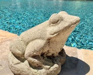 $28 - Concrete Frog - Measures 9” x 7” x 8”.