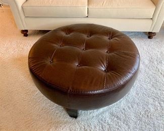 $100 - LUXUROUS Pottery Barn Ottoman. Measures 38" diameter x 16" tall. Originally purchased for $600.