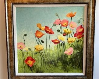 $48-Poppy Art. Measures 30" x 30".