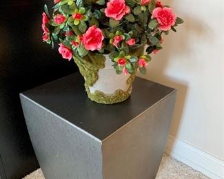 $28-Floral.  Measures 15"H.  Floral is sitting on Modern Metal Side Table -$100.