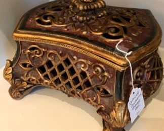 $70 - Intricate Decorative Storage Box - Measures 14” x 11” x 9”.