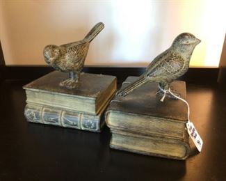 $38 PAIR - Distinctive Pair of Bird Bookends - 4” x 5” x 7”