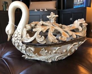 $28 - Decorative Swan - Measures 15” x 11”.