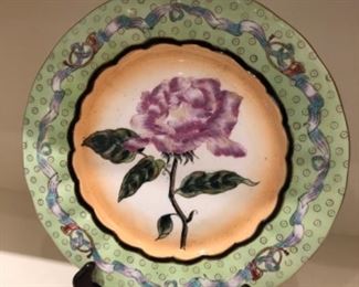 $16 - Floral plate with stand 