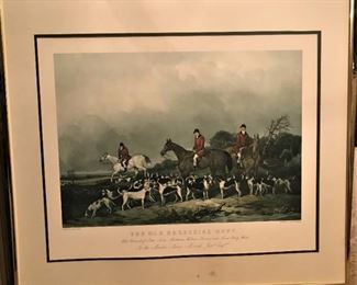 Print of "The Old Berkshire Hunt" engraved by Philip Thomas from original painting by John Goode