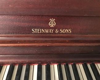 Detail on Steinway & Sons upright piano