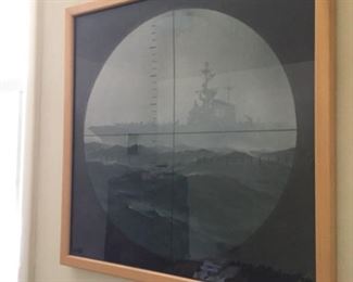 Framed picture of submarine.