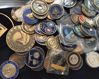 Large selection of Challenge Coins.