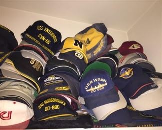 Over 100 Baseball Caps from various places and with different insignias.