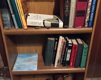 Books and small book shelf.