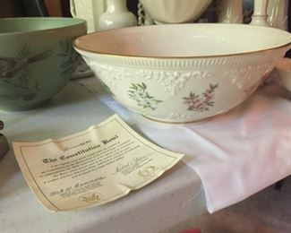 LENOX LIMITED EDITION PORCELAIN THE CONSTITUTION BOWL.