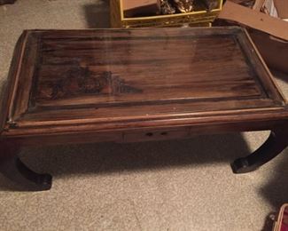 Engraved coffee table.