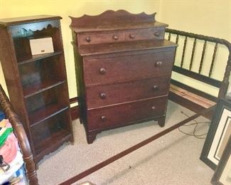 Antique twin bed, antique bookcase is SOLD, antique dresser