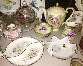 Porcelain collectibles, many hand painted, some items are SOLD