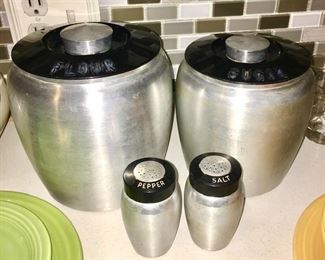 Vintage Canisters (Flour & Sugar) and salt/pepper shakers are SOLD