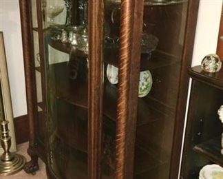 Antique china cabinet, quarter sawn rounded corners
