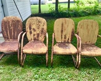 Vintage metal lawn chairs (need painting but solid)