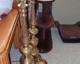 BRASS LAMPS  OR CANDLE STICKS