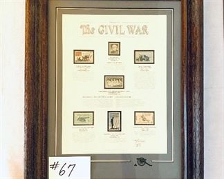 Framed Civil War stamps $65