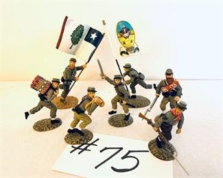 Set of seven lead Frontline figurines 2 to 4 inches tall set is $45