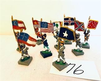 Set of nine flag figurines 2.5 inches tall $55