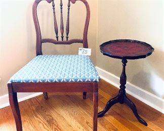Chair and side table( 20 inches tall )
pair is $50