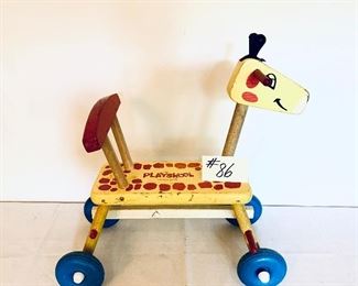 Vintage Playskool giraffe scooter 17 inches long by 19 inches tall $20