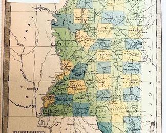Mississippi map growth of counties circa 1842  copyright 1974
11 inches wide by 14 inches tall $20