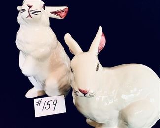 Pair of large Gail Pittman rabbits 9 to 12 1/2 inches tall $55 for the pair