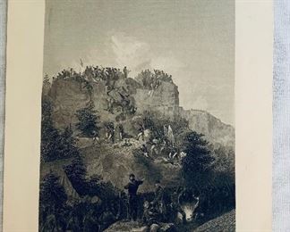 Engraving” attack at Rocky face Ridge”
 7.5 inches wide by 10 inches long 1864 $22