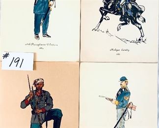 9 x 12 union soldier art lithographs $25 each