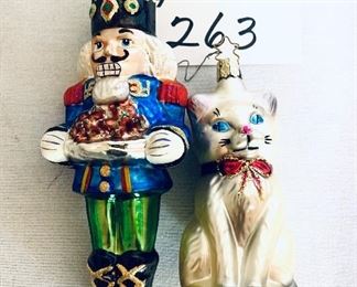 Two glass ornaments $15