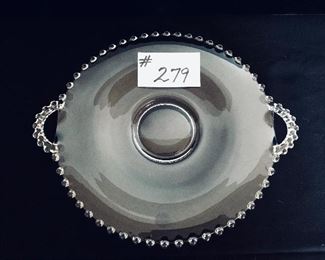 13.5” round candle wick platter. Light scratches. $12