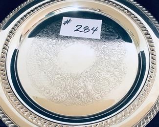 Pair of two silver plated round trays 12 and 15 inches wide minor scratches $20